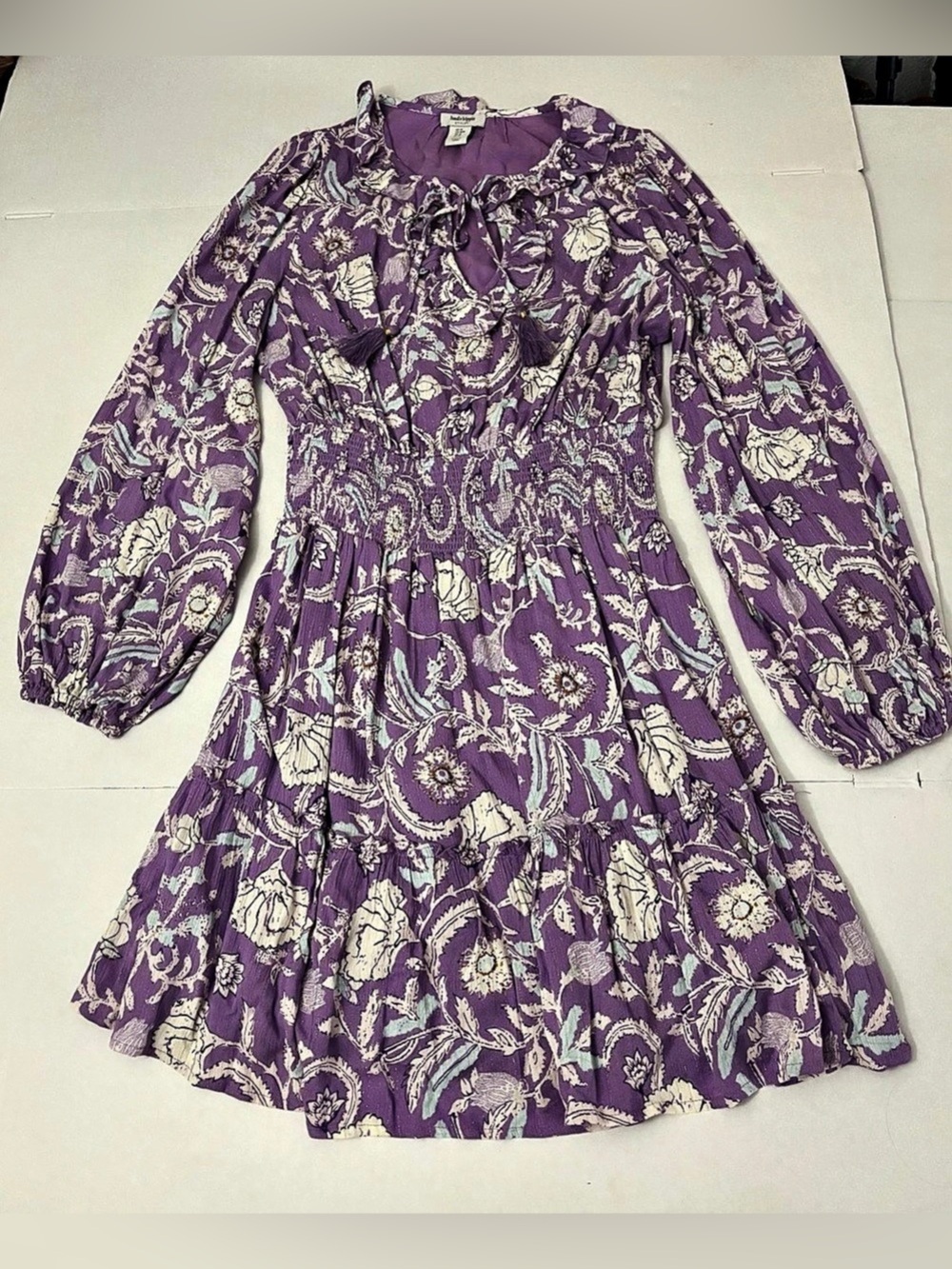 haute hippie Floral Mini Dress in Purple Size Medium
